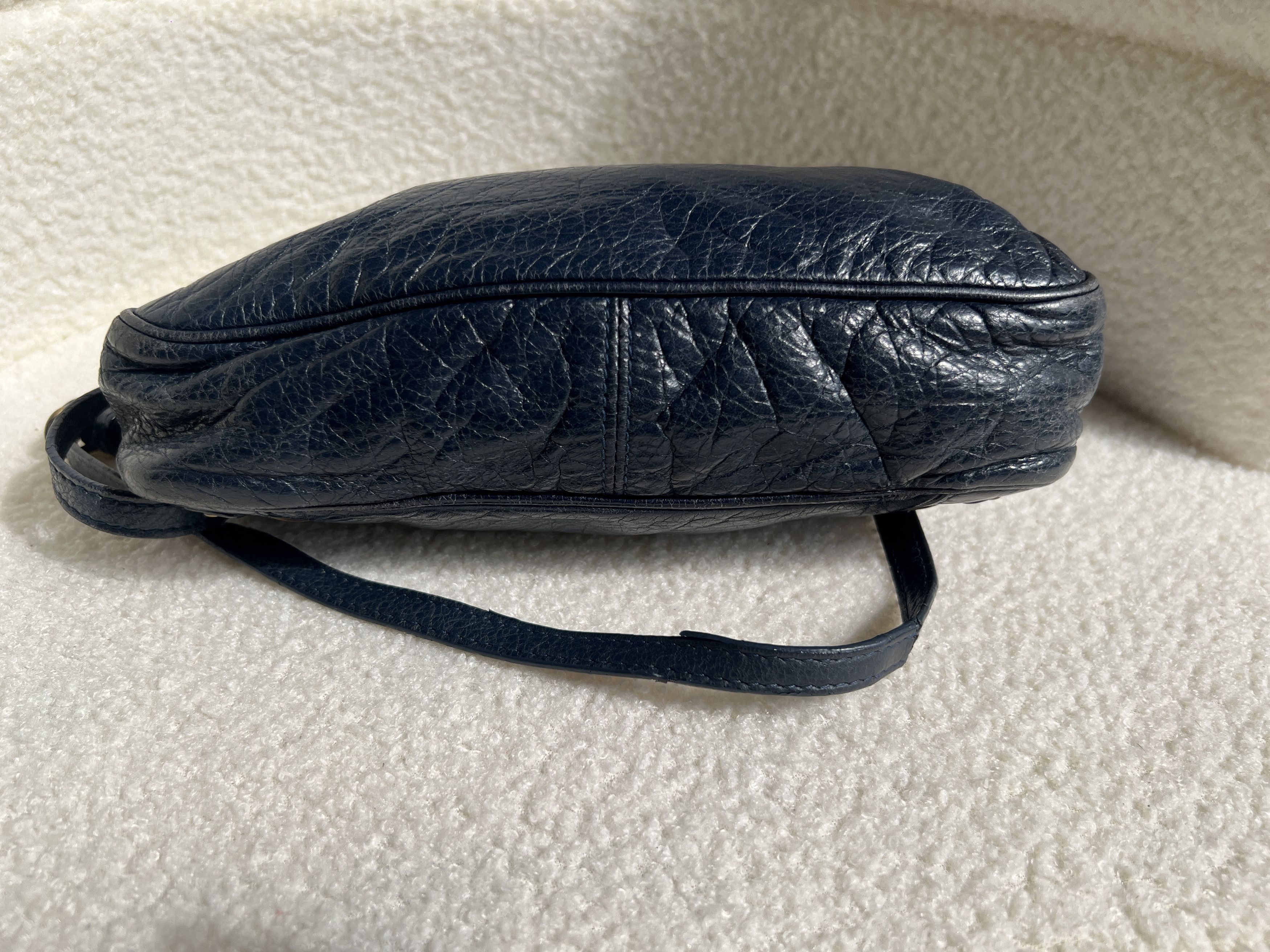 Balenciaga Authentic Balenciaga Navy Blue Hip City Leather Bag Size ONE SIZE - 10 Thumbnail