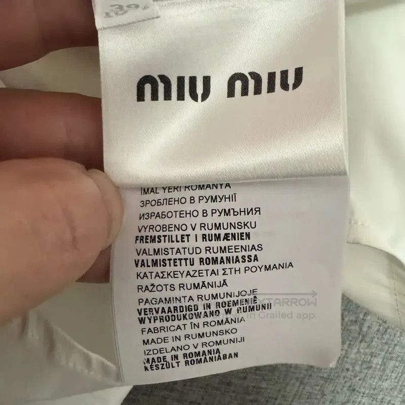 Miu Miu Miu Miu Men's White Cotton Long Sleeve Shirt . Size US M / EU 48-50 / 2 - 4 Thumbnail