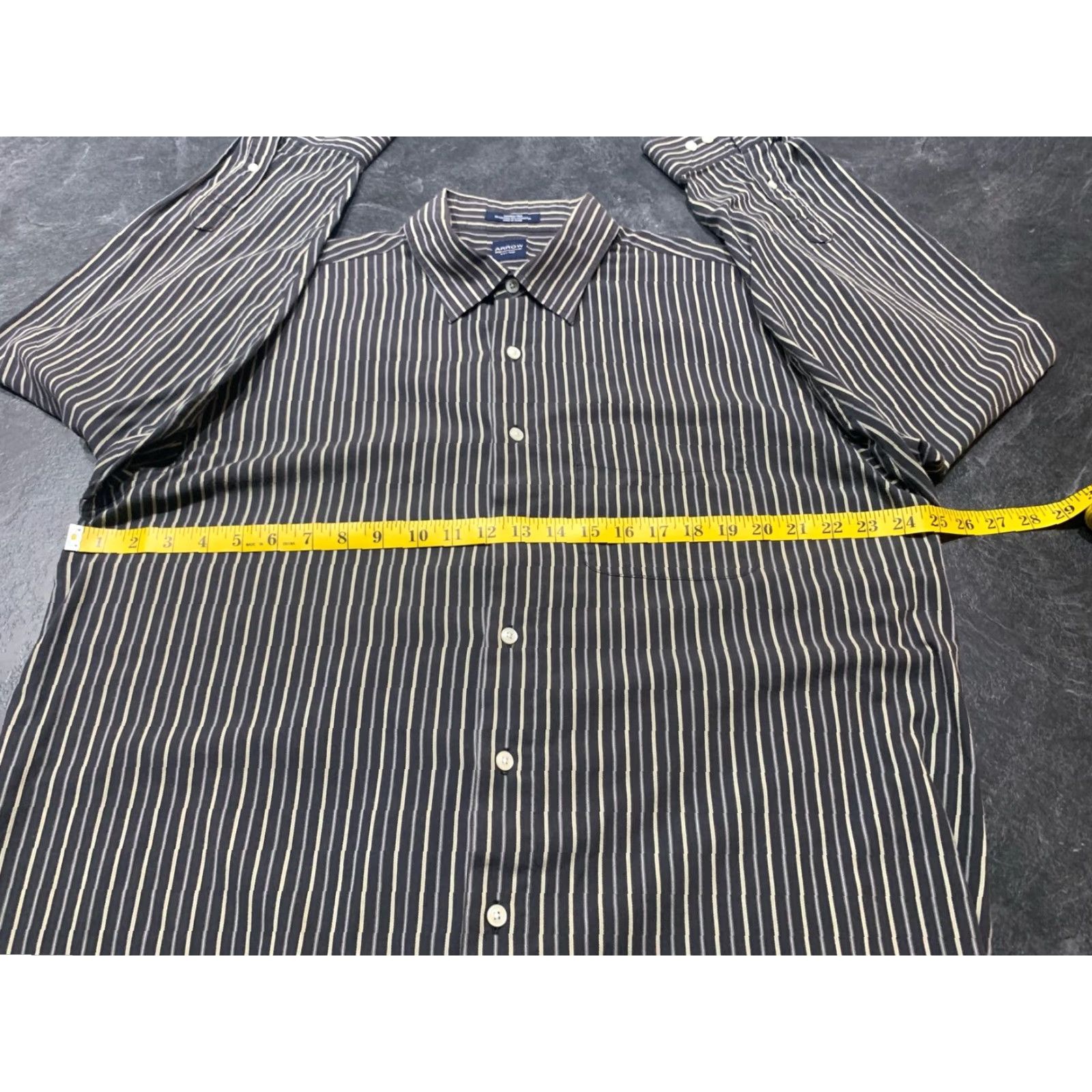 Arrow Arrow Long Sleeve Dress Shirt Plaid XL Multicolor Button Down Collar Mens Size 46R - 7 Thumbnail