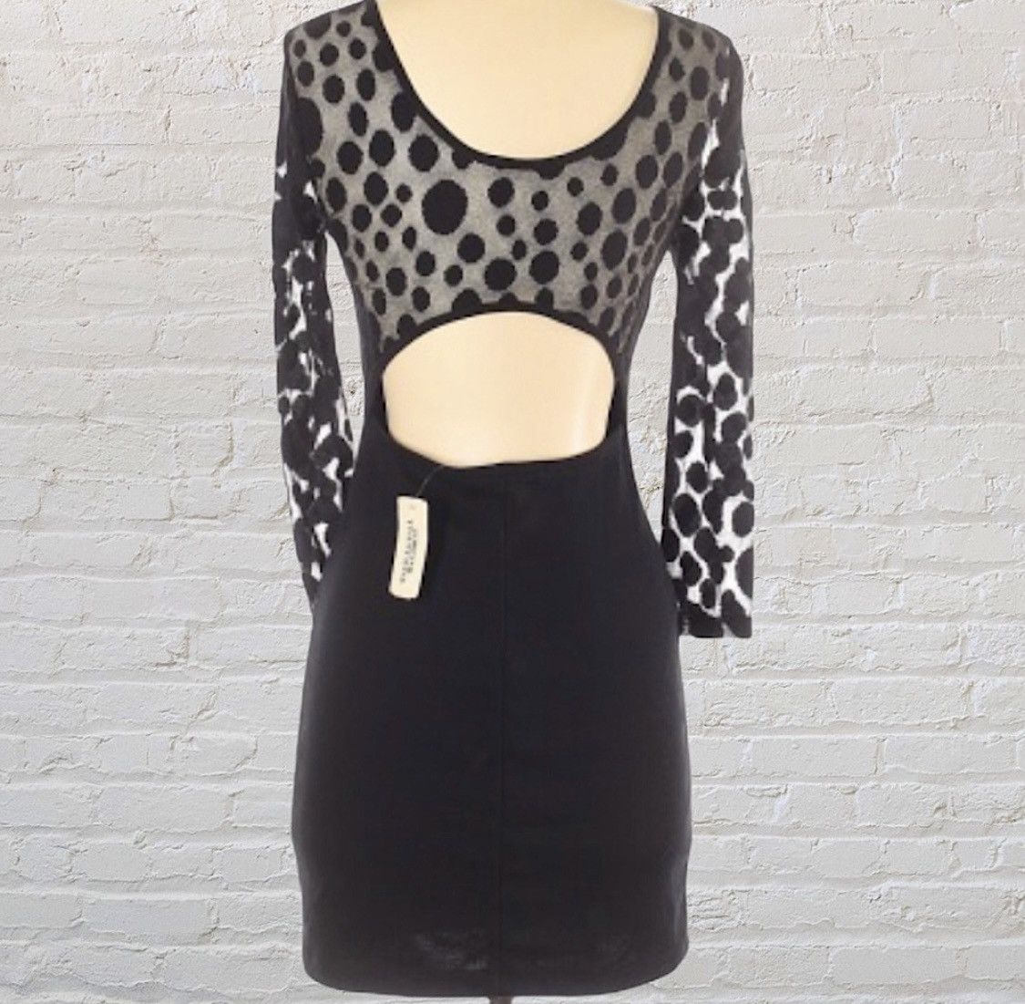 Forever 21 FOREVER 21 SHEER POLK A DOT CUTOUT COCKTAIL DRESS Size S / US 4 / IT 40 - 2 Thumbnail