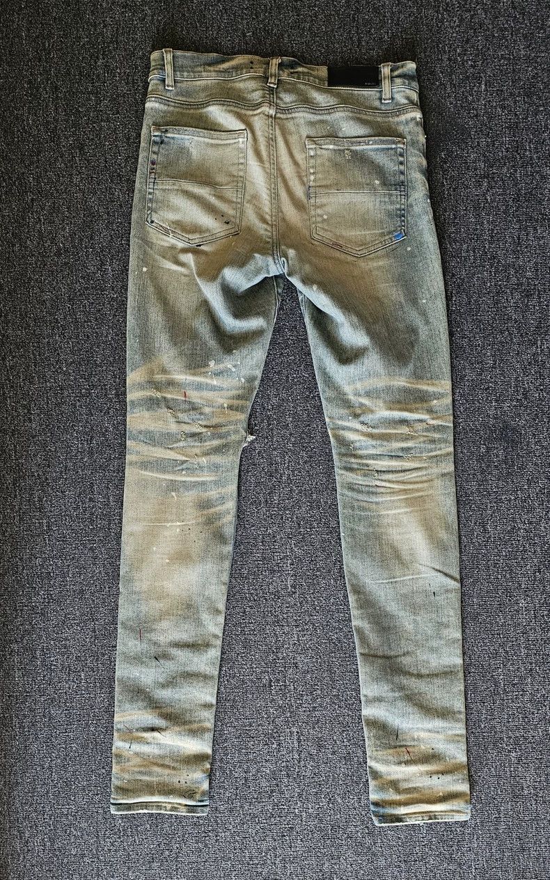 Amiri Amiri yellow mud wash with speckle jeans Size US 33 - 4 Thumbnail