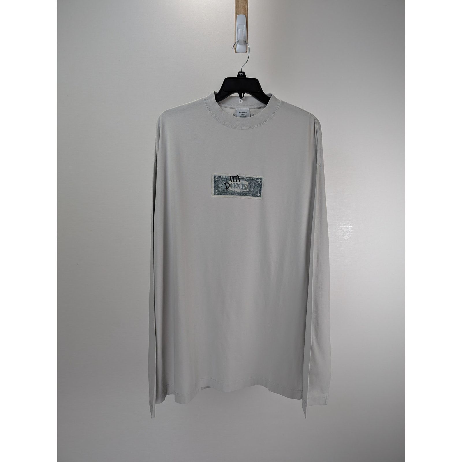 o1rshd1 Dollar Bill LS T-Shirt in Gray