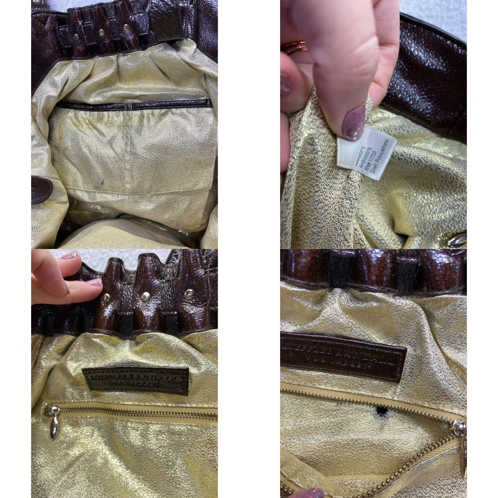 Loeffler Randall Loeffler Randall Tote Bag Brown with Dual Handles & Ruffle Detail Womens Bags Size ONE SIZE - 8 Thumbnail