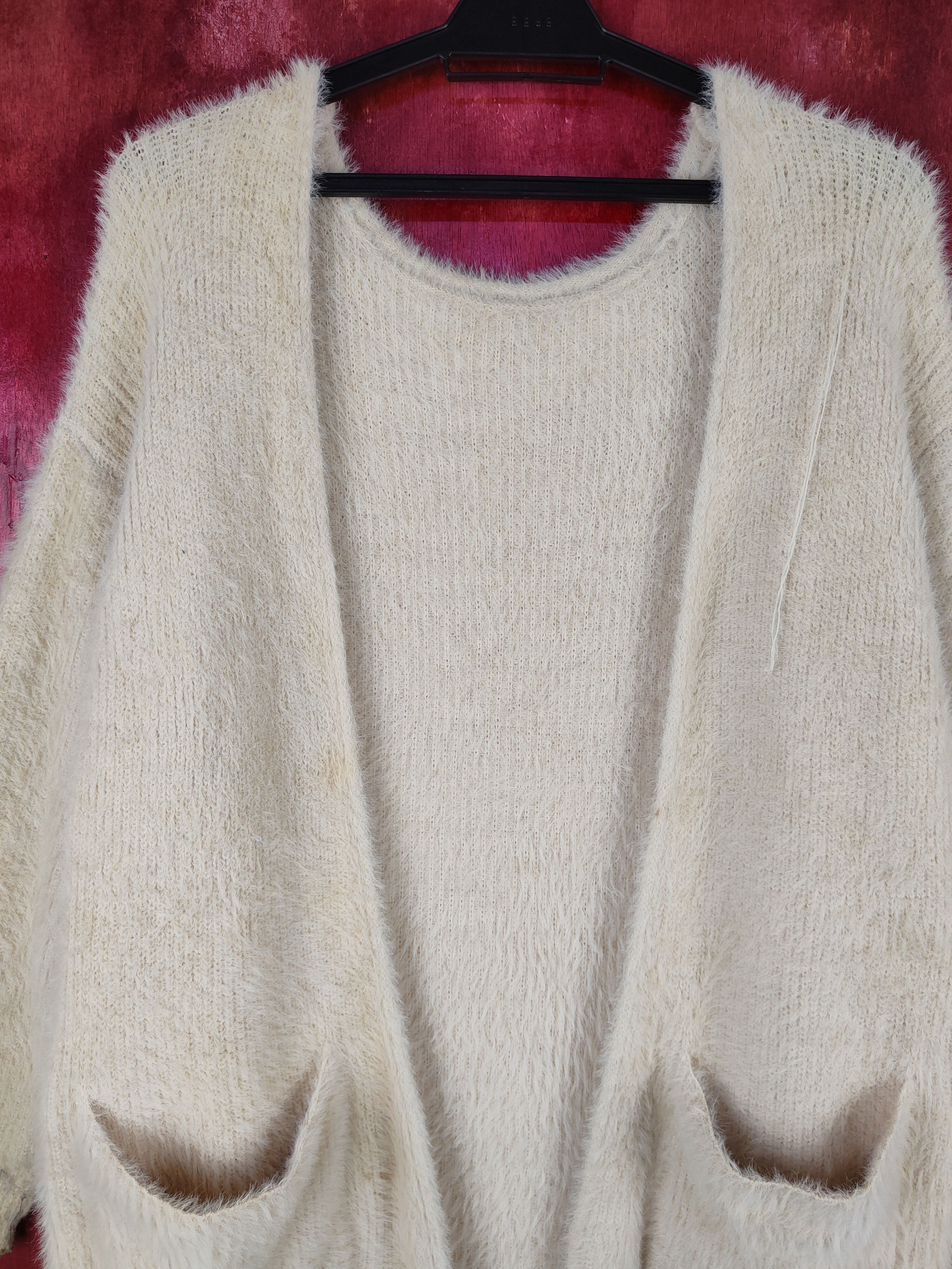 Japanese Brand Ryu Ryu Beige Shag Shaggy Fur Mohair Knitwear #S2071 Size M / US 6-8 / IT 42-44 - 2 Thumbnail