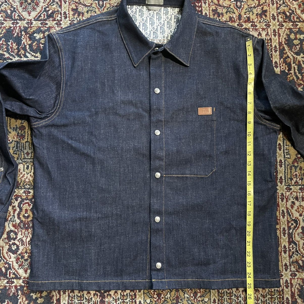 Dior Dior Oblique Overshirt Blue Raw Cotton Denim Size US L / EU 52-54 / 3 - 10 Thumbnail