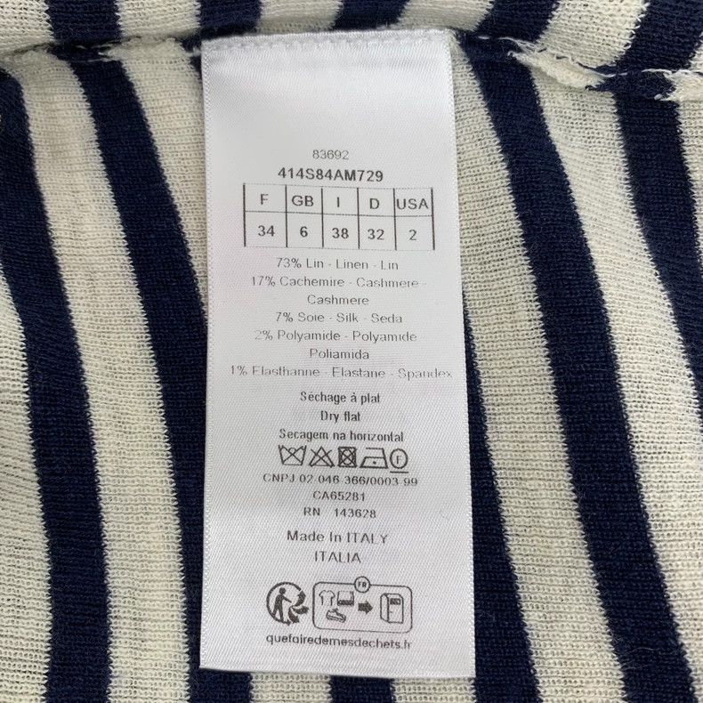 Dior Dior Color-blocked striped logo letter inlaid linen round-n Size XXS / US 00 / IT 34 - 7 Thumbnail