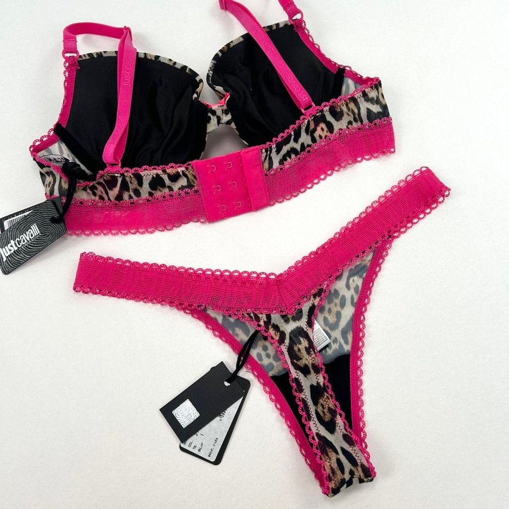 Just Cavalli NWT Cavalli brown leopard print bra with hot pink Size ONE SIZE - 2 Thumbnail
