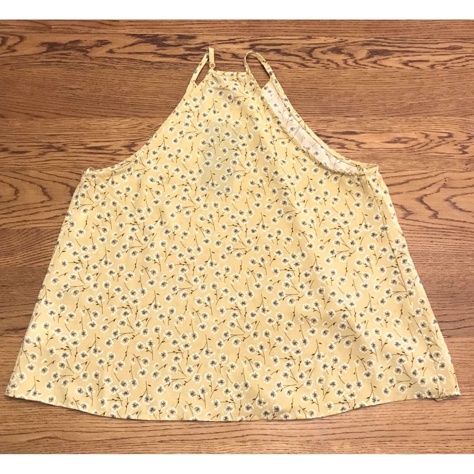 Vintage Paper Crane Tank Top Womens Small Yellow Floral NWT Sleeveless High Neck Button Strappy Sleeve Spring Summer Casual Gift Size S / US 4 / IT 40 - 2 Thumbnail