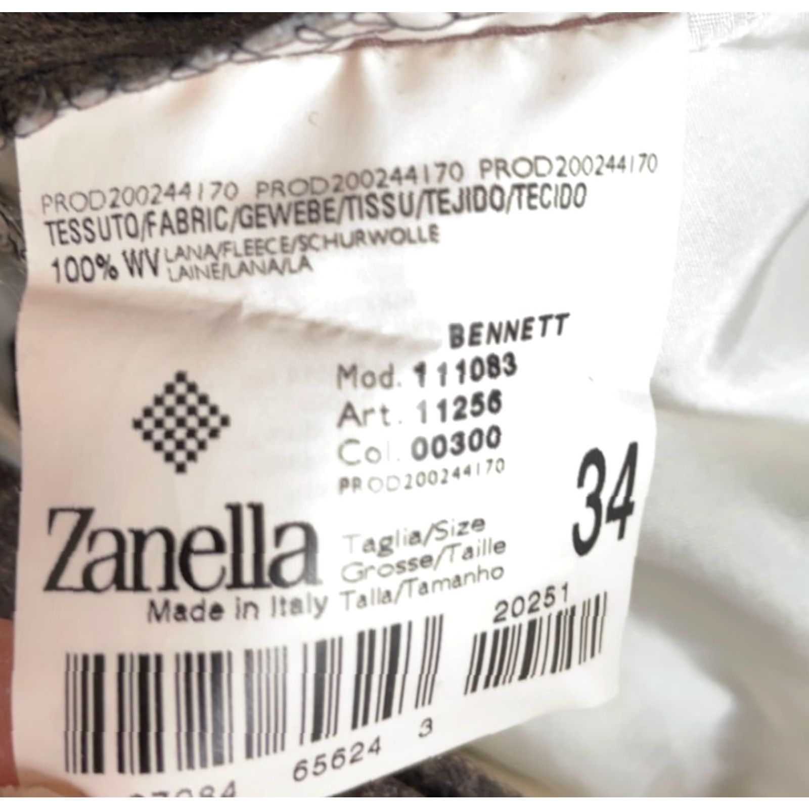Zanella Zanella Mens Dress Pants Brown Wool Cuffed Pleated 33 x 26 Zip Fly 34 Regular Inseam 26 in Italy Vintage No Size US 33 - 3 Thumbnail