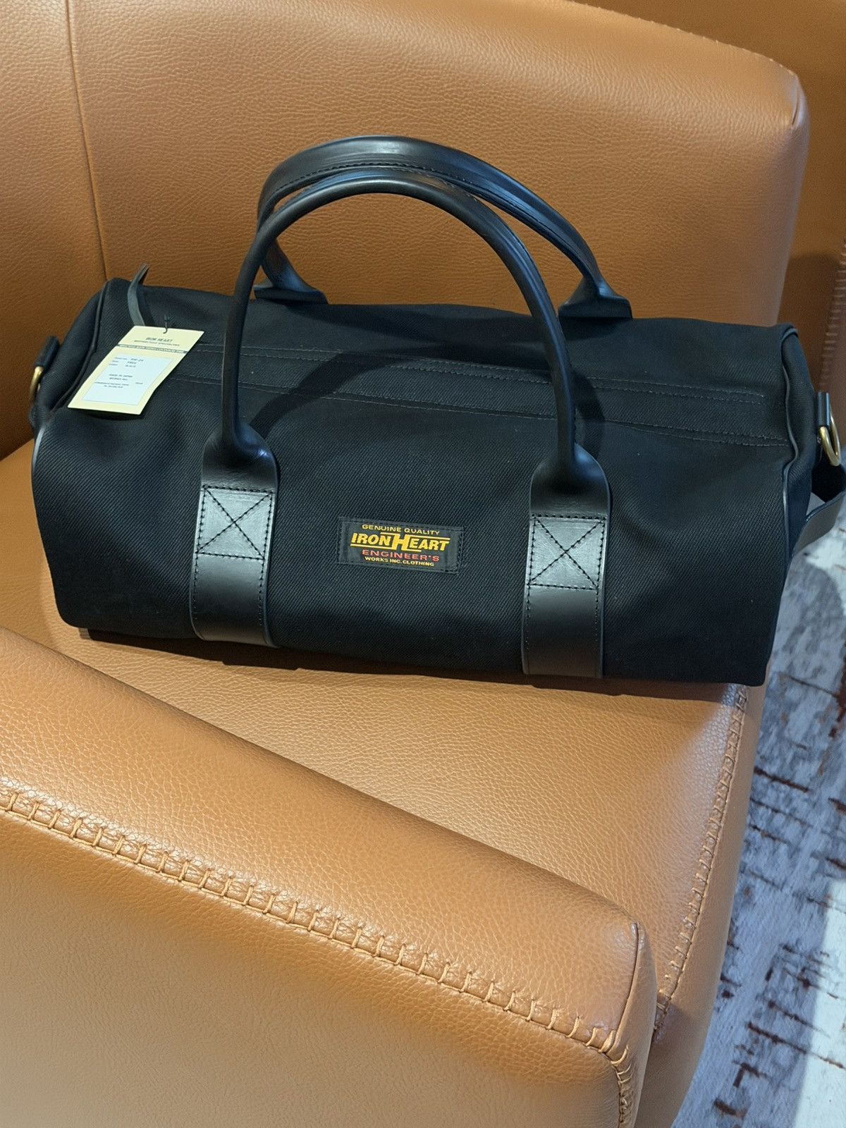 Iron Heart IRON HEART IHE-24-BLK DENIM/LEATHER COMPACT GYM DUFFLE BAG Size ONE SIZE - 14 Thumbnail