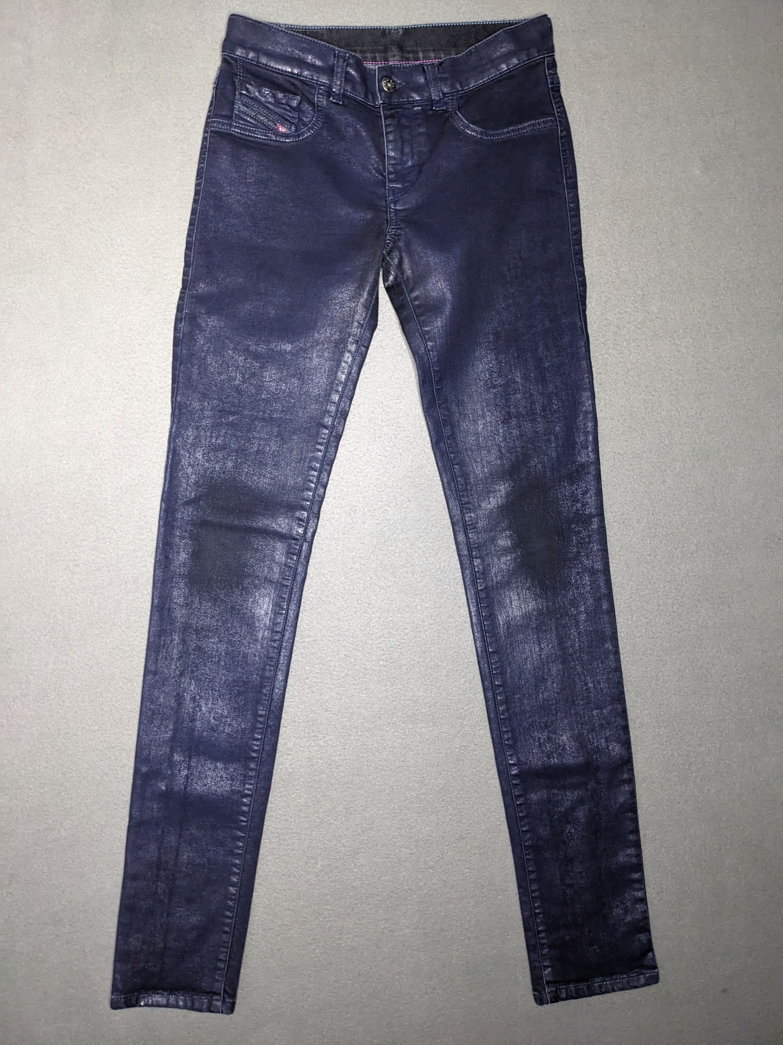 Diesel Diesel Livier SP Jeans Coated Denim 28x33 Skinny Low Rise Size 26" / US 2 / IT 38 - 2 Thumbnail