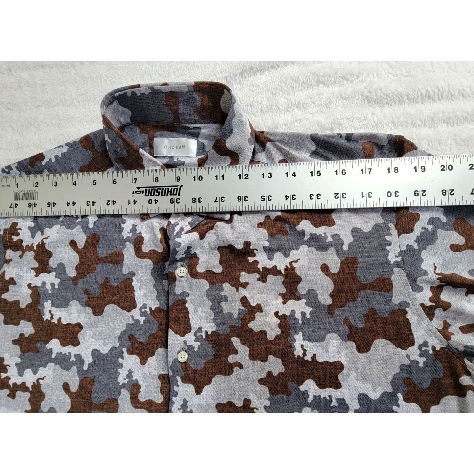 Vintage Ordean Mens Camouflage Button-Up Shirt XXL Long Sleeve Lightweight Casual Wear Size US XXL / EU 58 / 5 - 6 Thumbnail