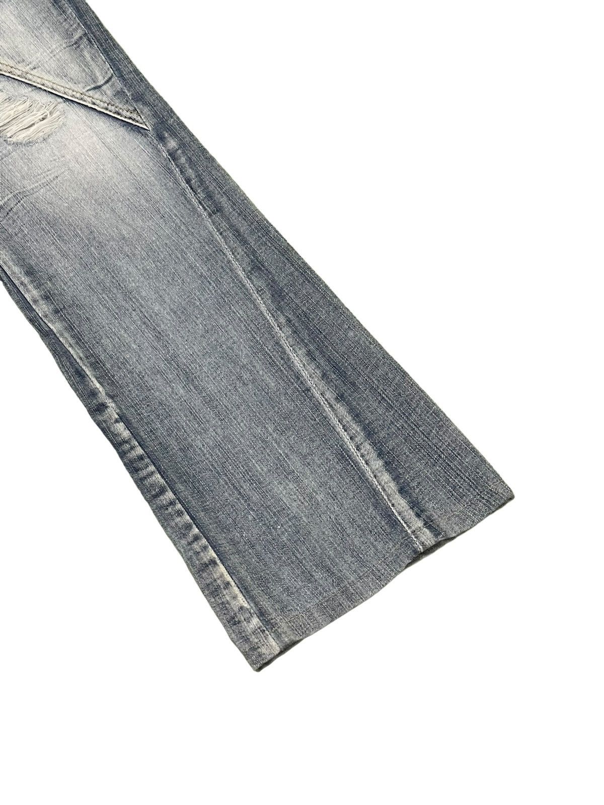 Japanese Brand Flare Jeans Michel Klein Distres Low Rise Boot Cut 8🟦6 Size US 31 - 4 Thumbnail