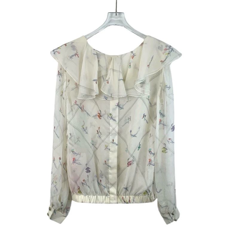 Chanel Chanel Snow Series Beige Character Print Full Print Border Size XXS / US 00 / IT 34 - 2 Thumbnail