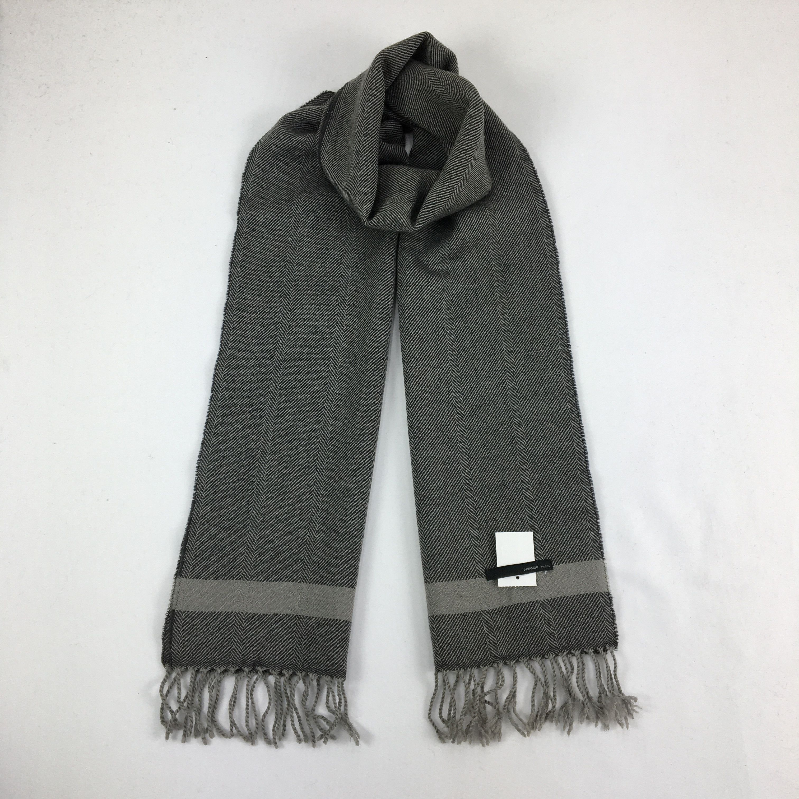 Vintage Renoma Scarf Muffler Fringe Wool Winter Scarves .