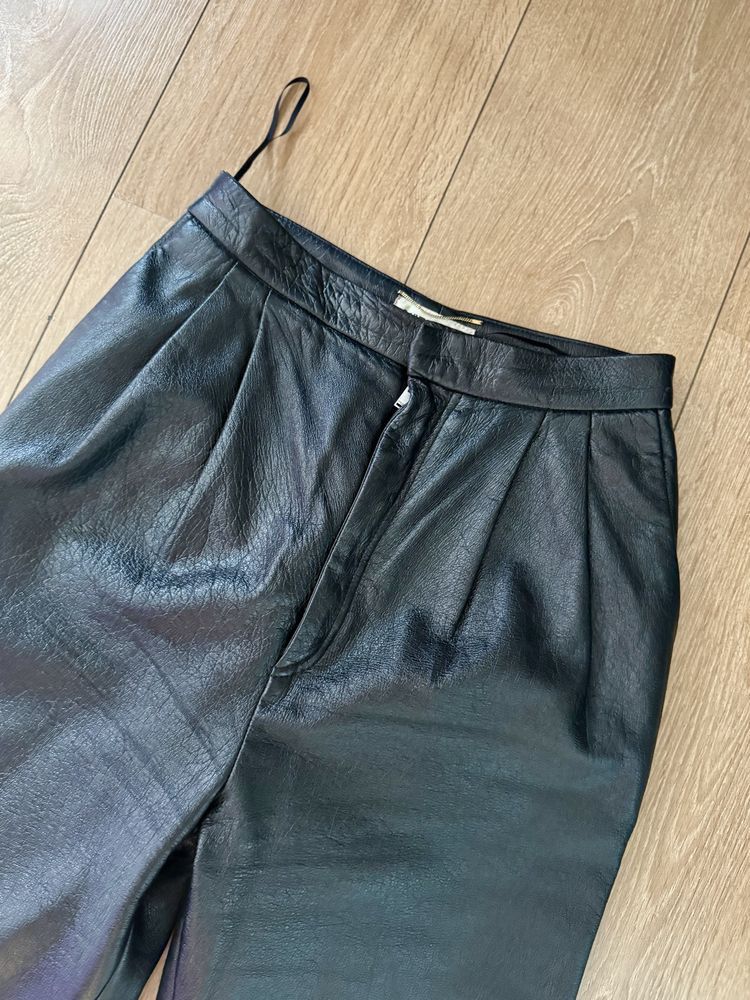 Saint Laurent Paris Saint Laurent Leather High Rise Pants sz. 38F Size 26" / US 2 / IT 38 - 3 Thumbnail