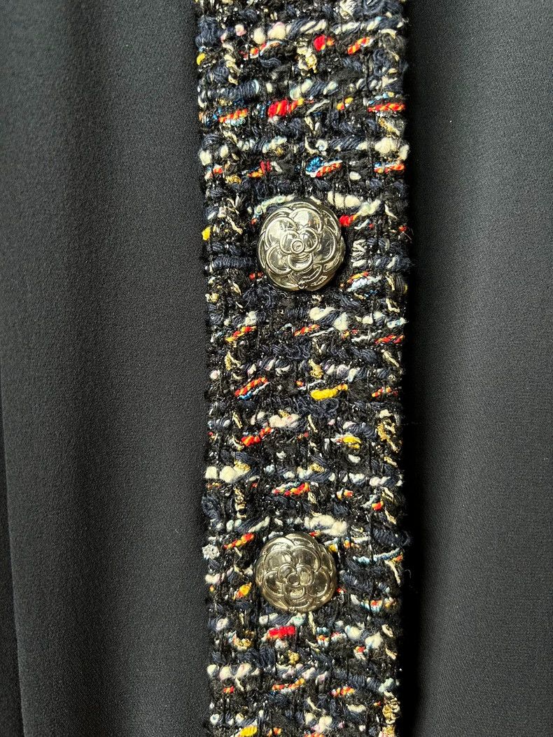 Chanel Chanel 15k tweed braided stitching silk dark blue dress 250 Size XS / US 0-2 / IT 36-38 - 5 Thumbnail