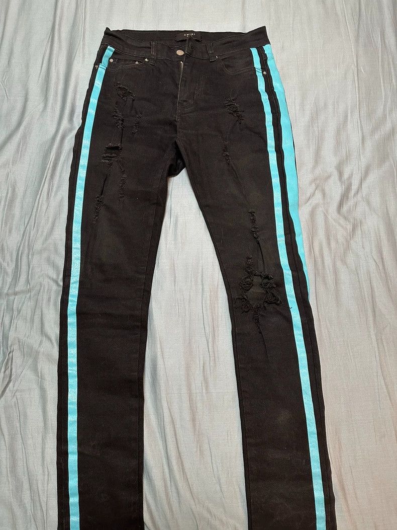 Amiri Amiri side red blue yellow striped double knee distressed Size US 28 / EU 44 - 2 Thumbnail