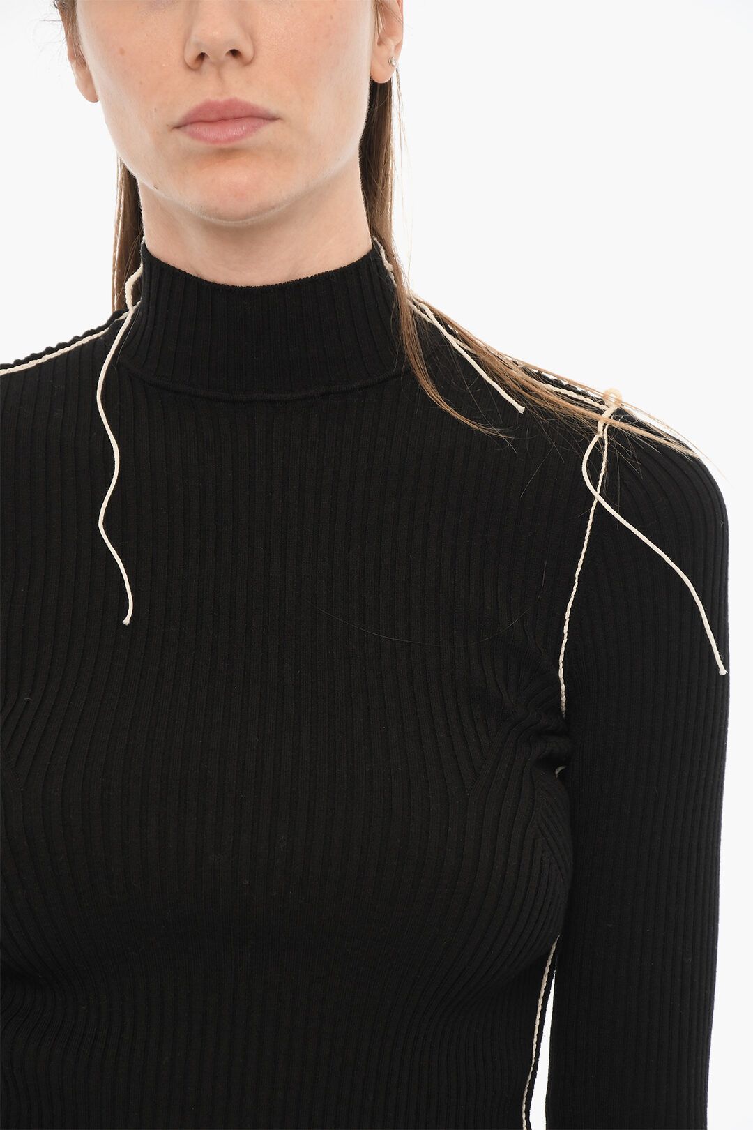 Off-White og1mm1125 Turtle-neck Ribbed Sweater in Black Size S / US 4 / IT 40 - 3 Thumbnail