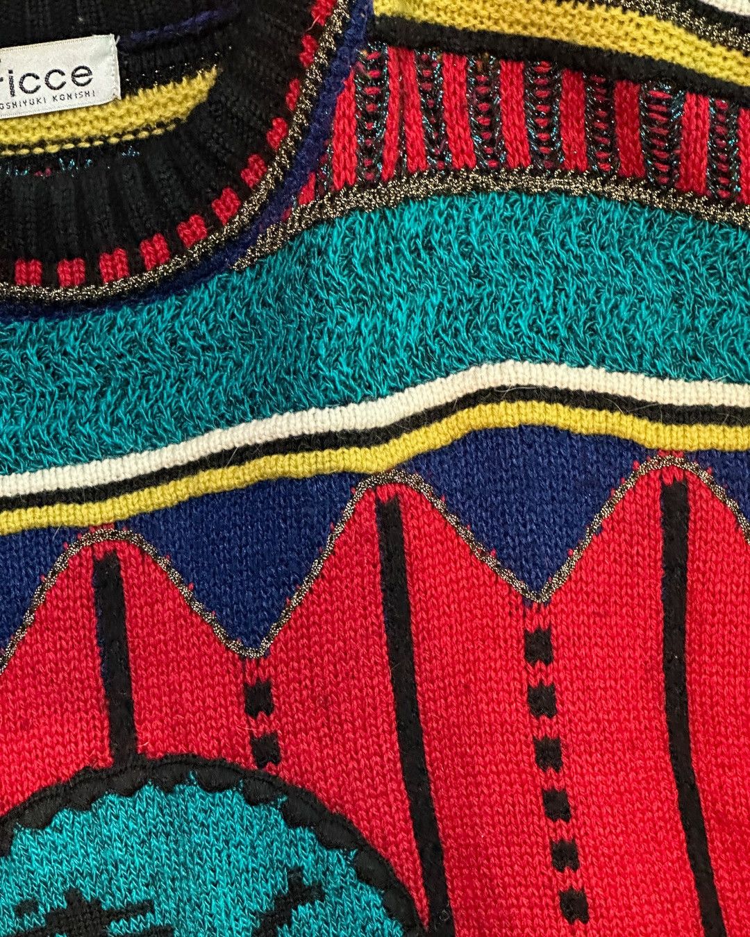 Yoshiyuki Konishi Ficce Uomo 1980s Multicolor Trojan Horse Christmas Sweater Size US L / EU 52-54 / 3 - 5 Thumbnail