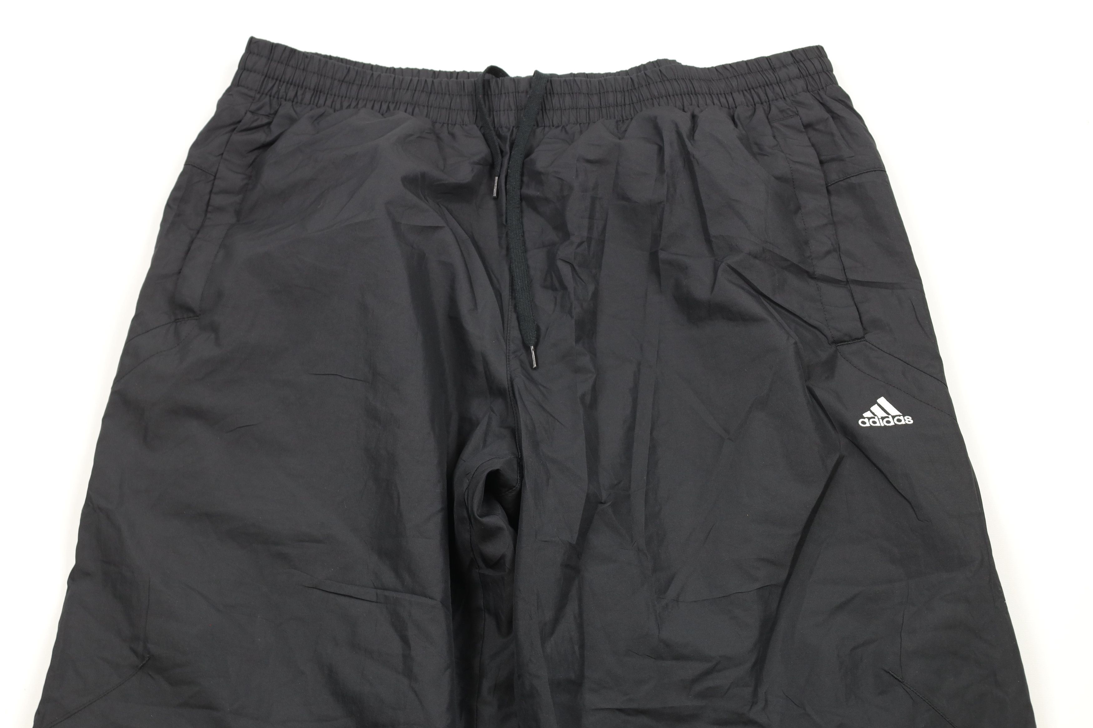 Adidas × Vintage Vintage Adidas Spell Out Striped Lined Wide Leg Pants Black Size US 34 / EU 50 - 2 Thumbnail