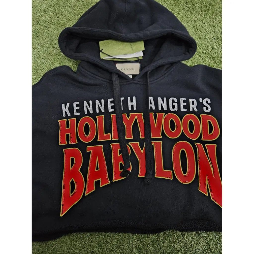 Gucci GUCCI BLACK CROPPED HOODIE Size L / US 10 / IT 46 - 10 Thumbnail