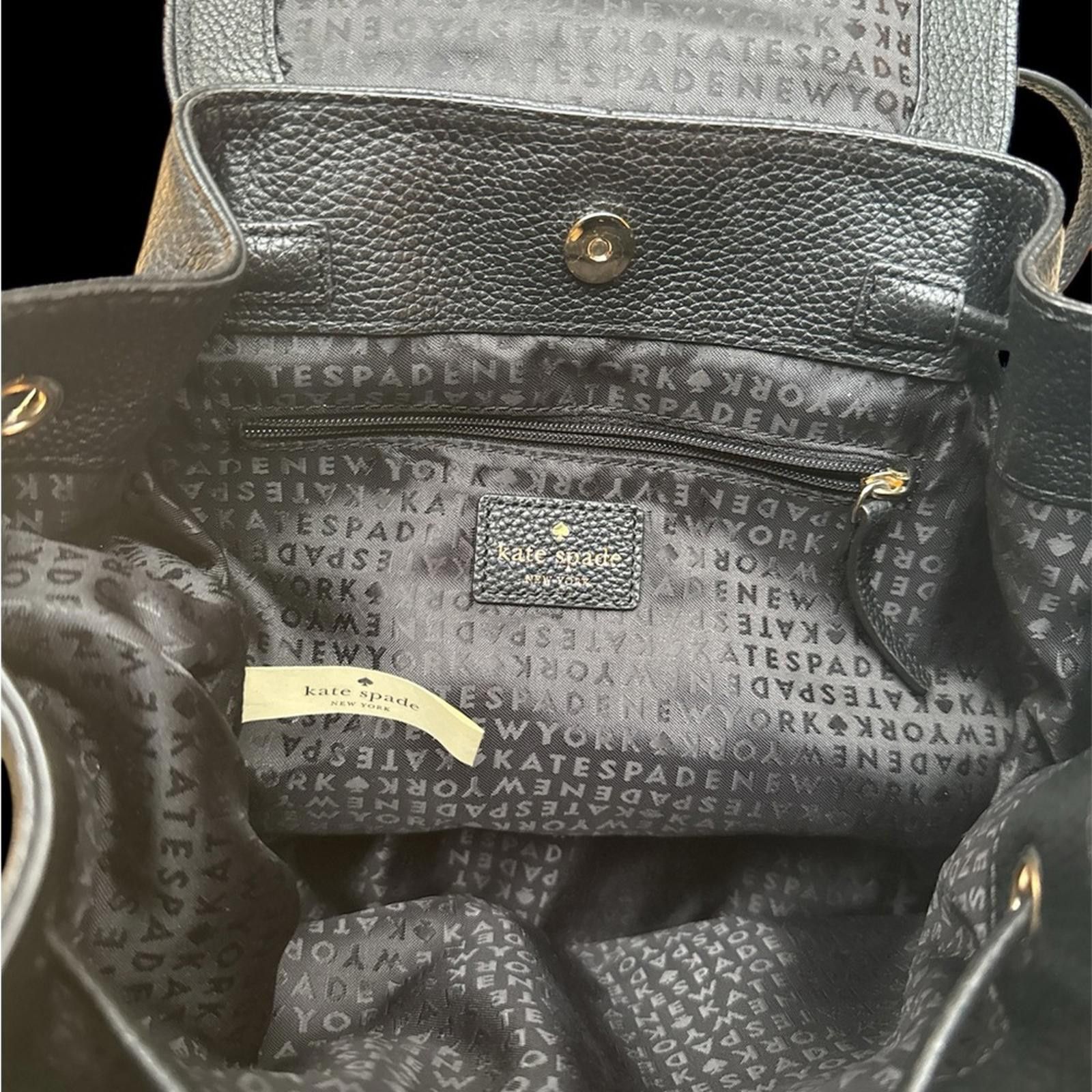 Other NWOT Kate Spade Black Lelia pebbled Leather Backpack handbag Size ONE SIZE - 8 Thumbnail