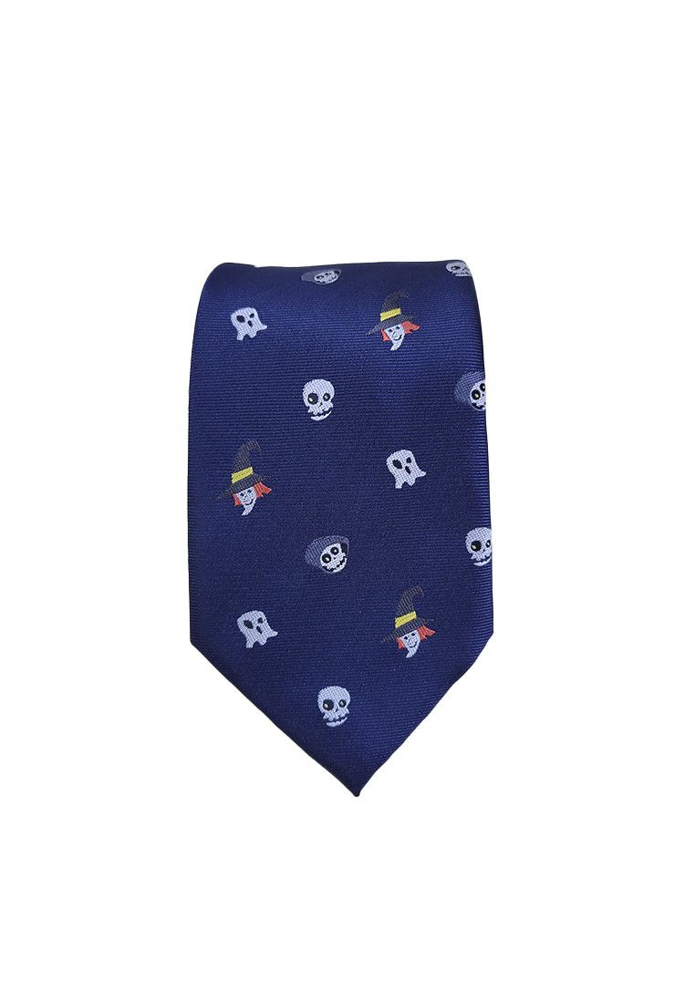 The Unbranded Brand Blue Halloween Pattern Men Tie Necktie Size ONE SIZE - 3 Thumbnail