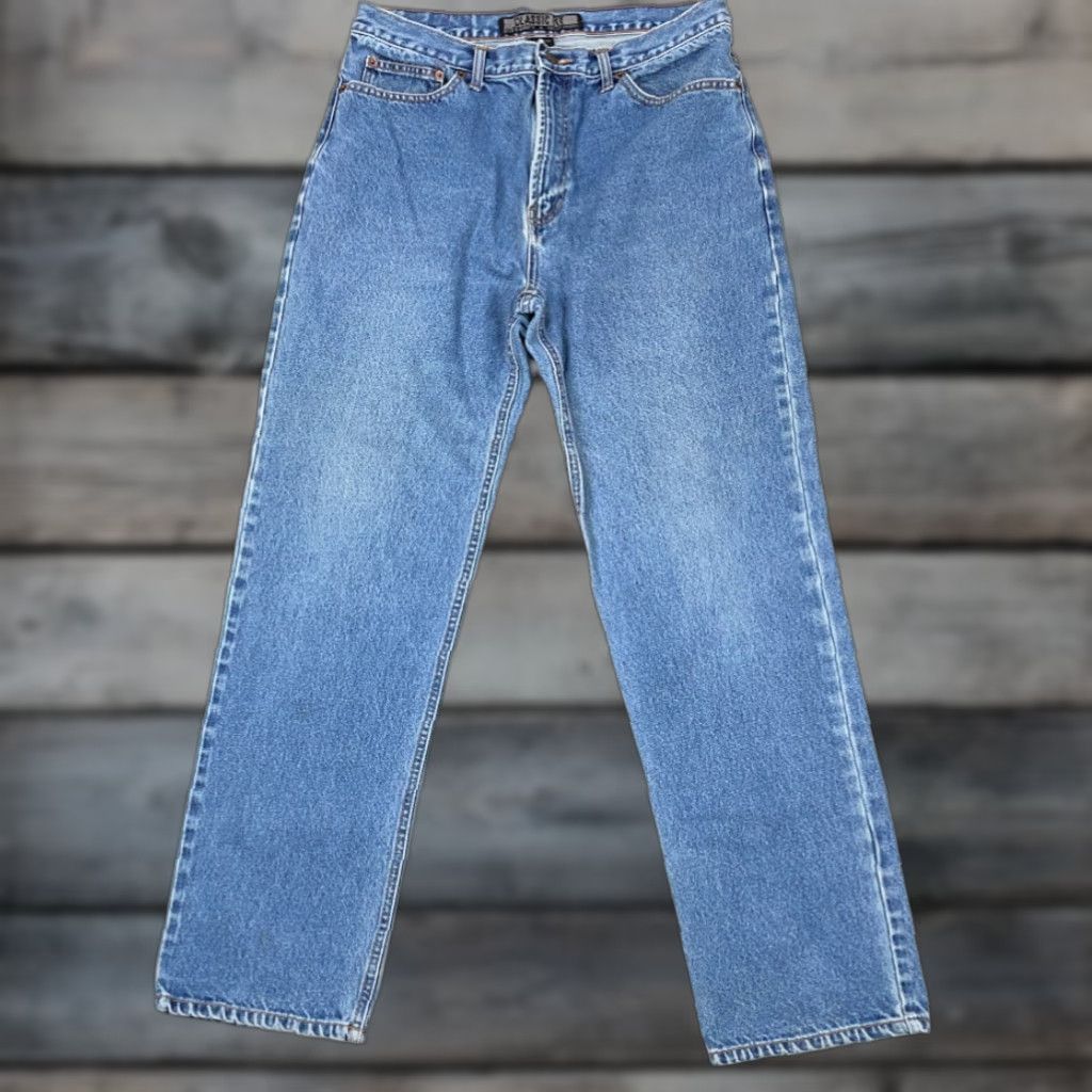 Vintage Retro Dad Style Jeans Mens 34 x 32 Blue Medium Wash 90s Classic Hipster Punk Size US 33 - 1 Thumbnail