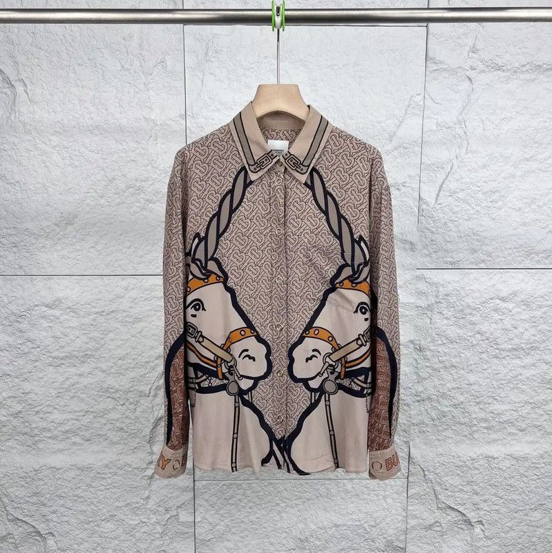Burberry Burberry Men's Cotton Shirt in Light Brown Size US M / EU 48-50 / 2 - 1 Thumbnail