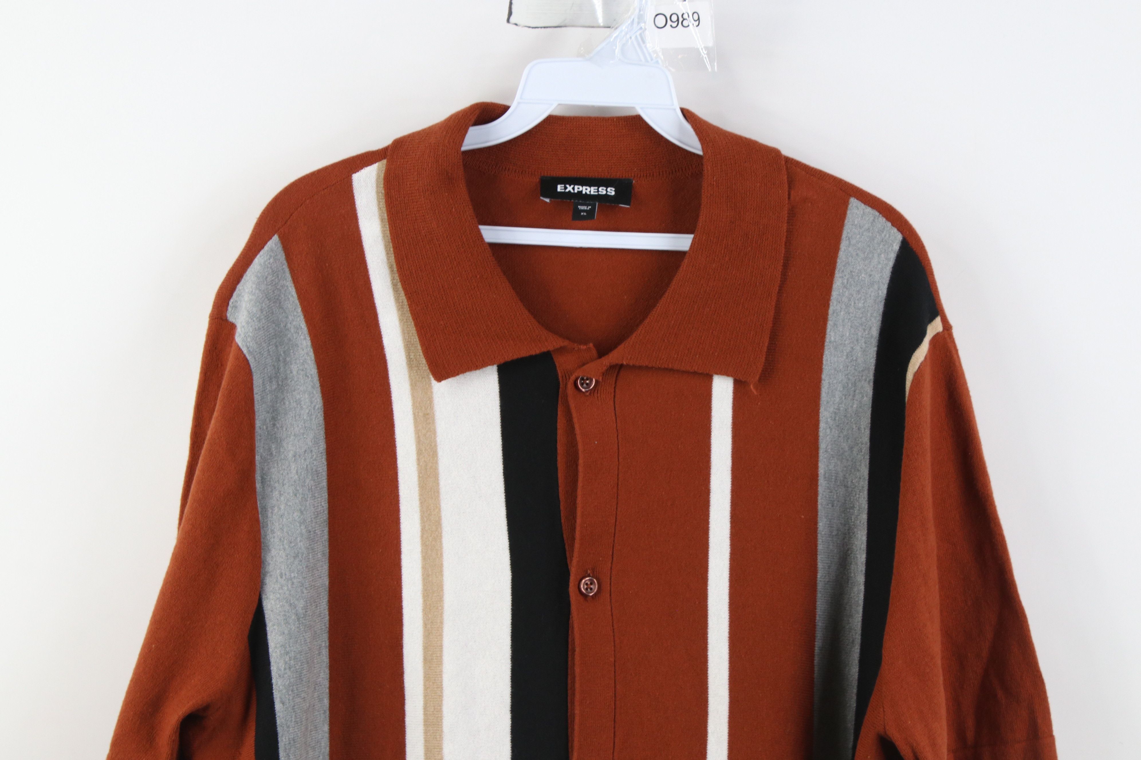 Express Express Rockabilly Panel Color Block Collared Button Shirt Size US XL / EU 56 / 4 - 2 Thumbnail