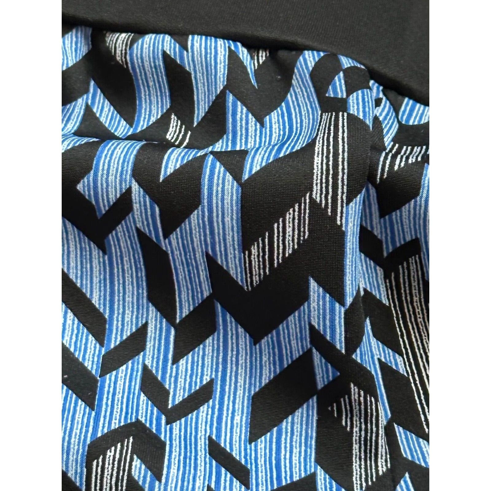 Vintage New Directions Pants Straight Leg Geometric Print Blue & Black Size XL Size 40" / US 18 - 5 Thumbnail
