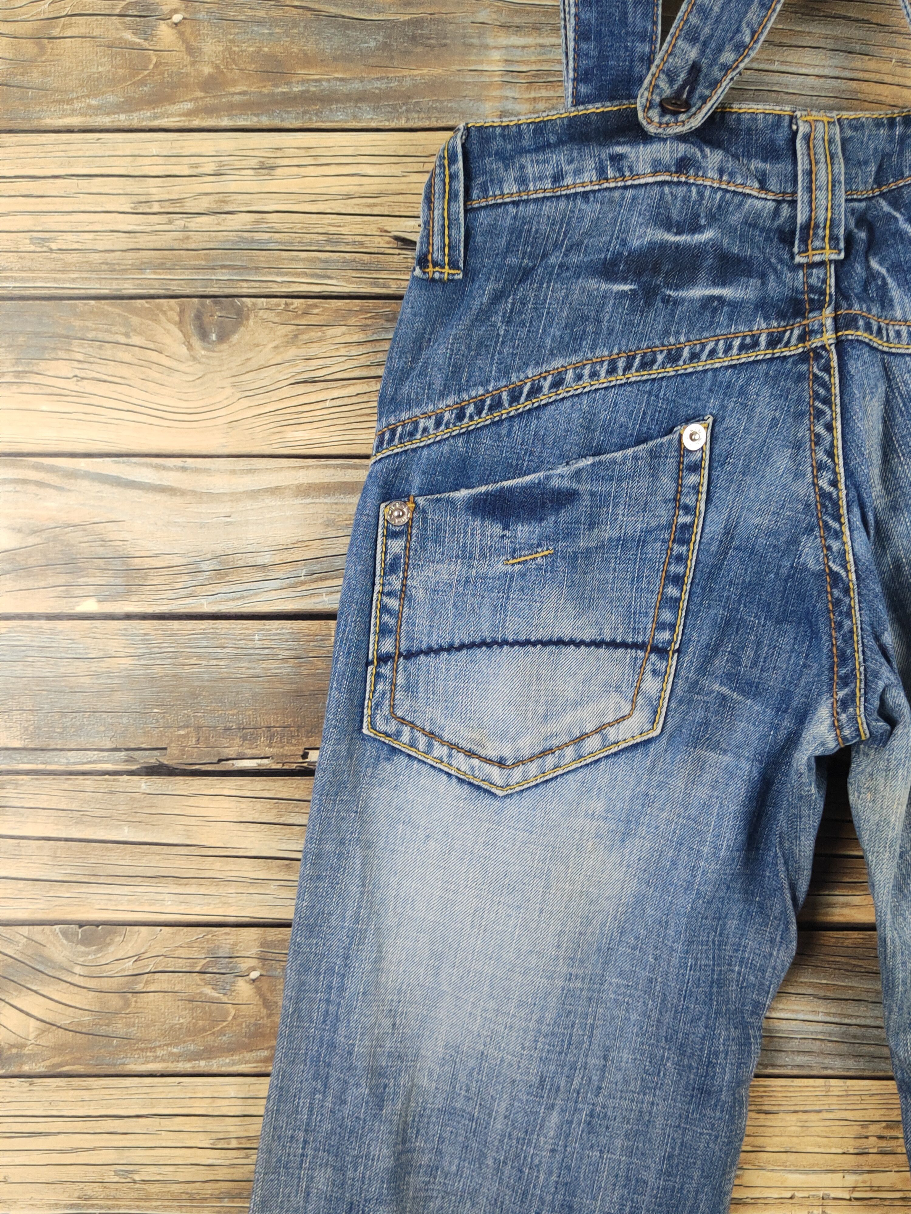 Japanese Brand DL Japanese Brand Blue Distressed Suspender Jeans #1082 Size 28" / US 6 / IT 42 - 13 Thumbnail
