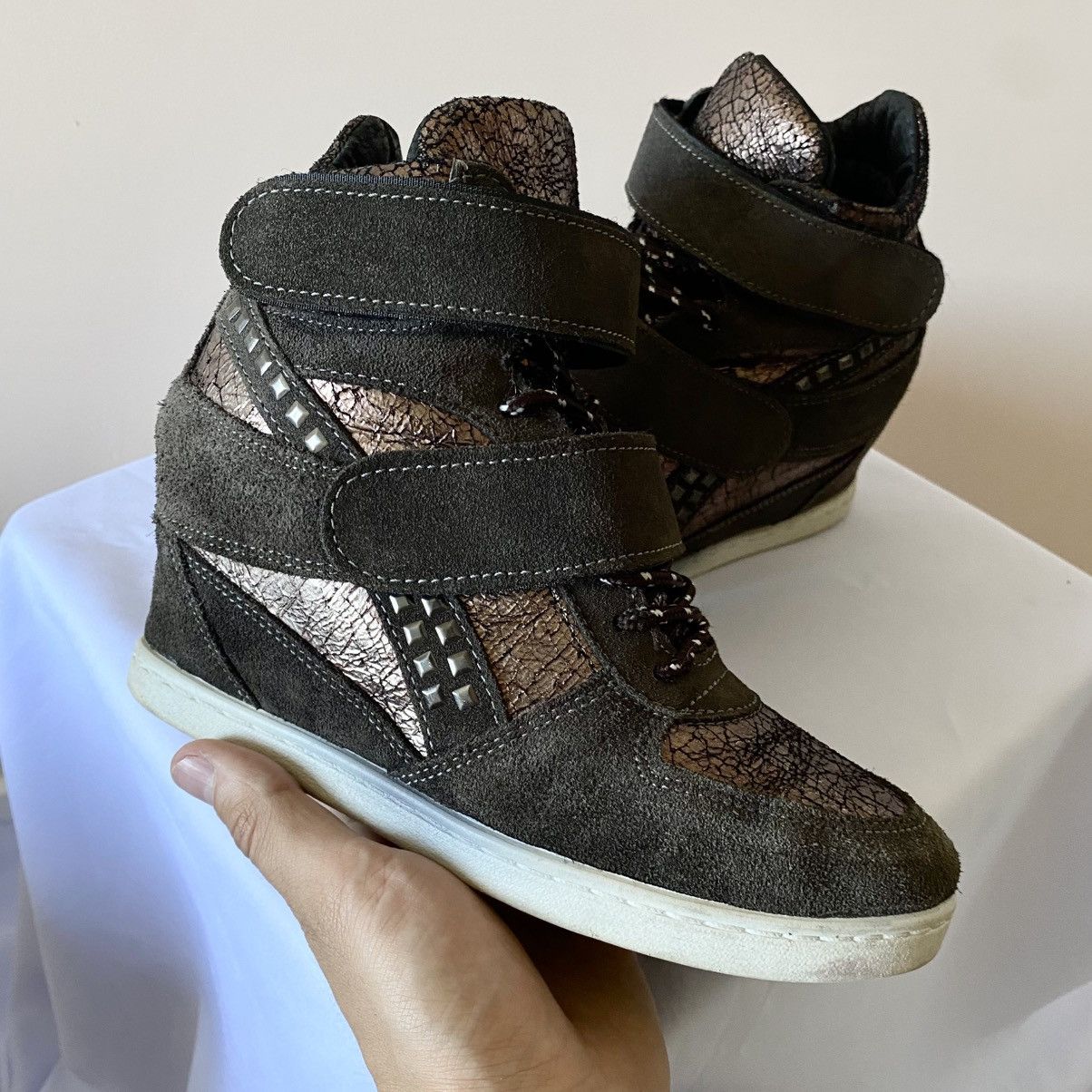 Isabel Marant Studded Vibe Isabel Marant Bekett Wedge Faded Sneakers Shoes Size US 7 / IT 37 - 4 Thumbnail