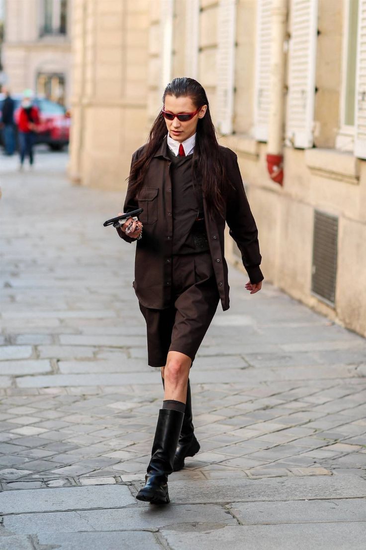 image of Bella Hadid Prada Sport Brixxen Lug Sole Moto Zip Boots 8 Uk in Black, Men's (Size 9)