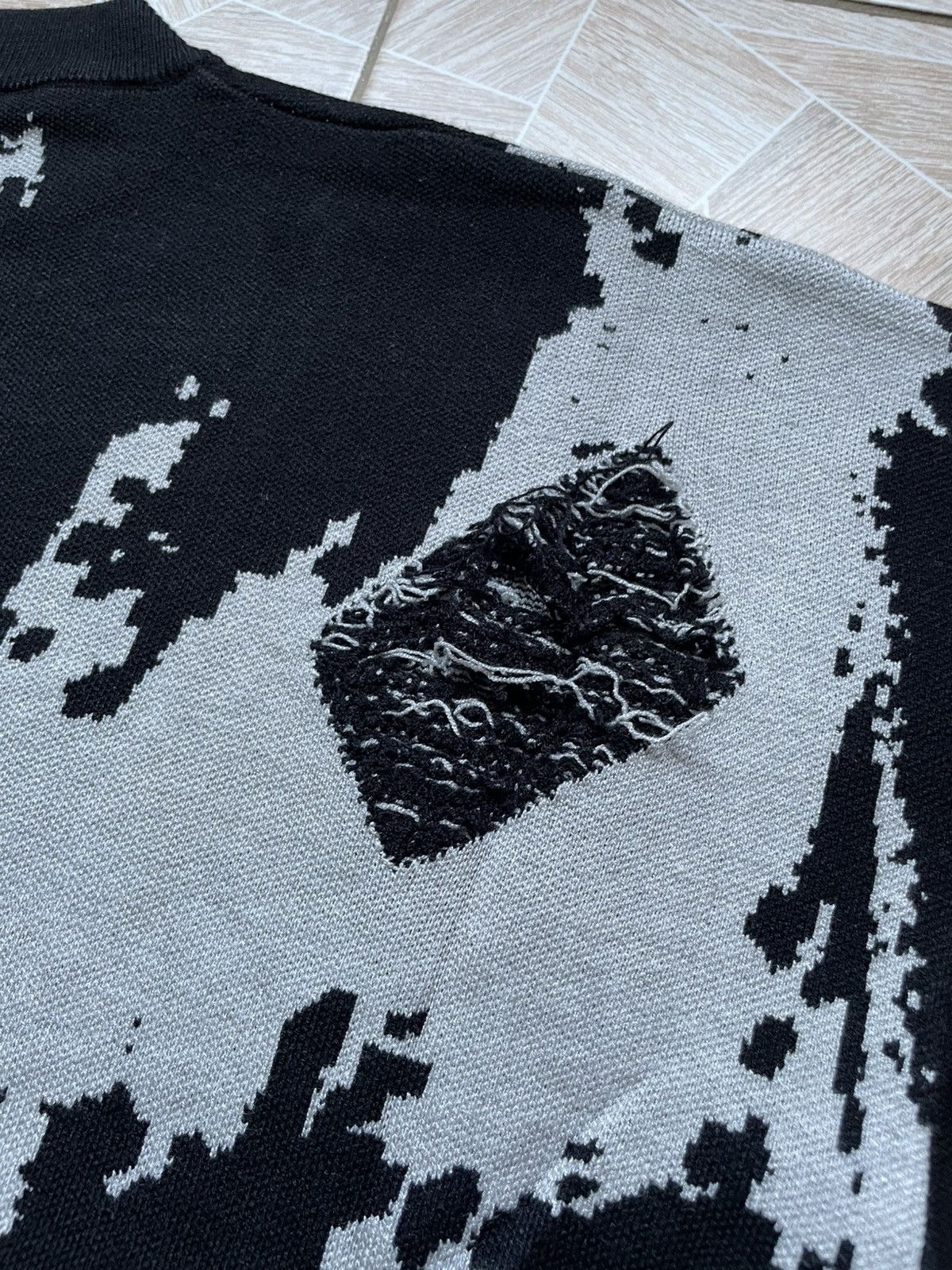 Other Y2K Grunge Distressed Knitted Sweater Glitch Art Gothic L Size US L / EU 52-54 / 3 - 12 Thumbnail