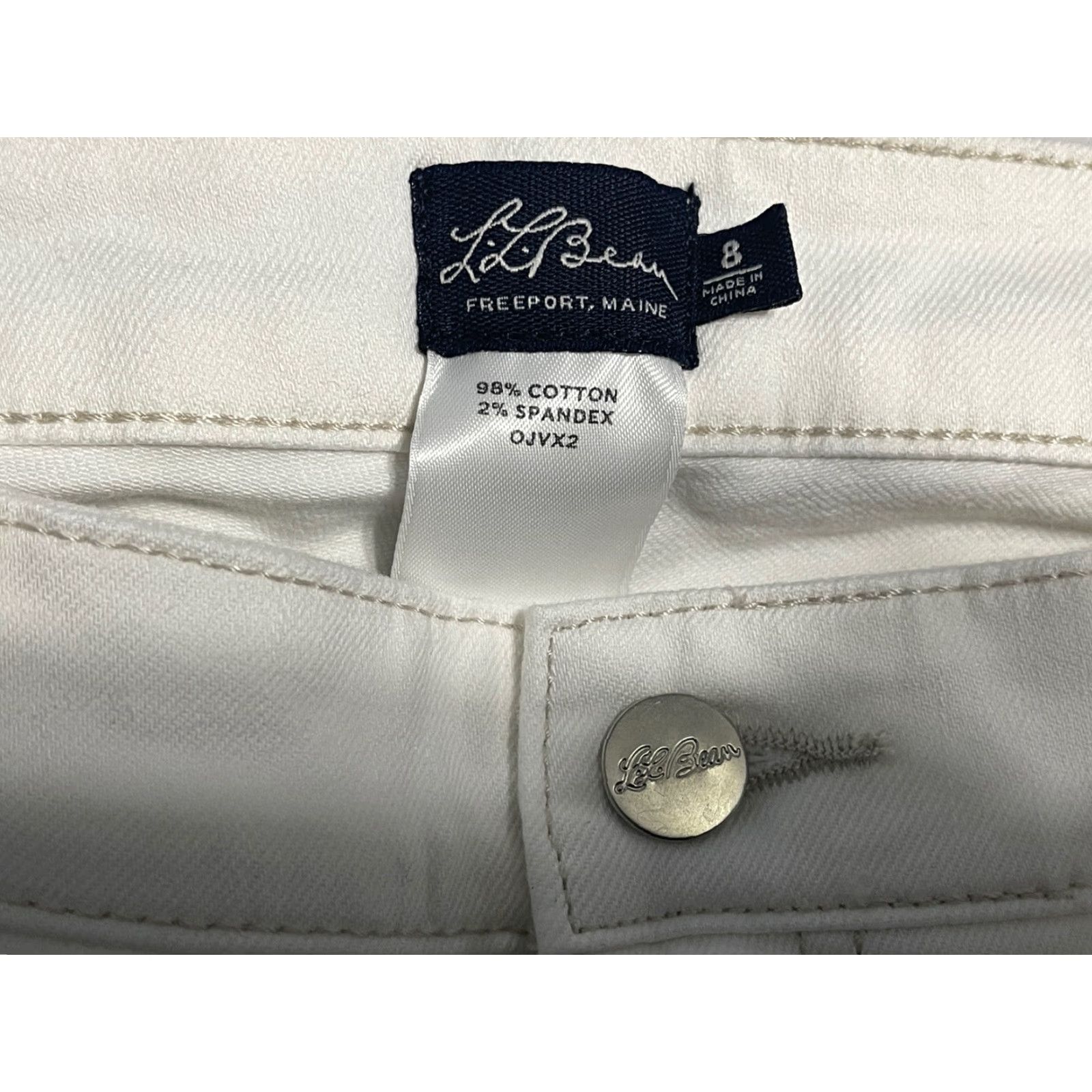 Vintage LL Bean Signature Jeans Women Size 8 White Skinny Ankle Zip Stretch NWT Size 30" / US 8 / IT 44 - 4 Thumbnail