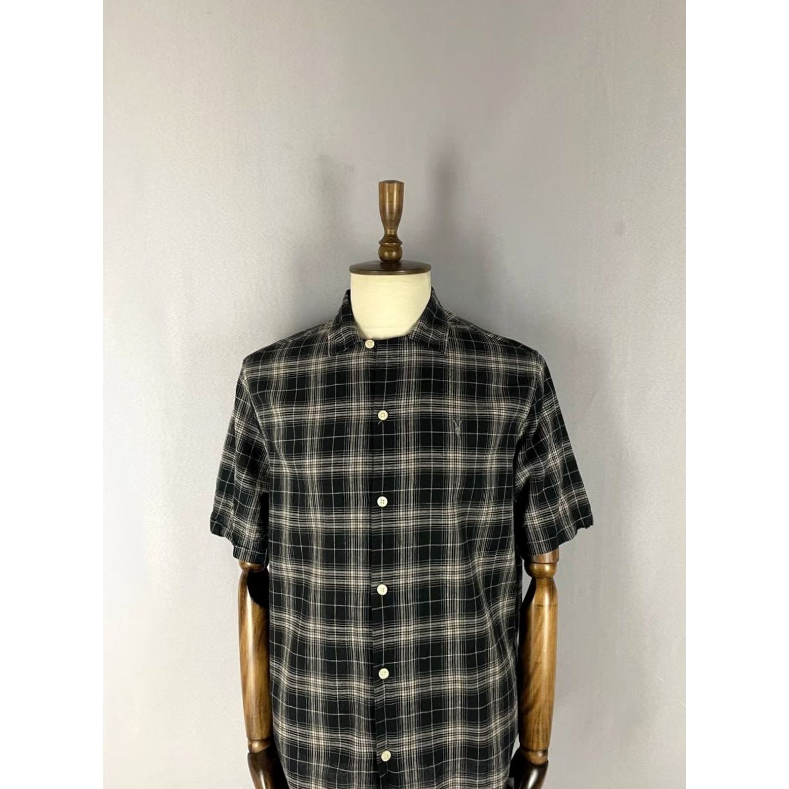 Allsaints AllSaints Mens Casual Shirt L Multicolor Cotton Stretch Short Sleeve Button-Up Shirt Size US L / EU 52-54 / 3 - 4 Thumbnail