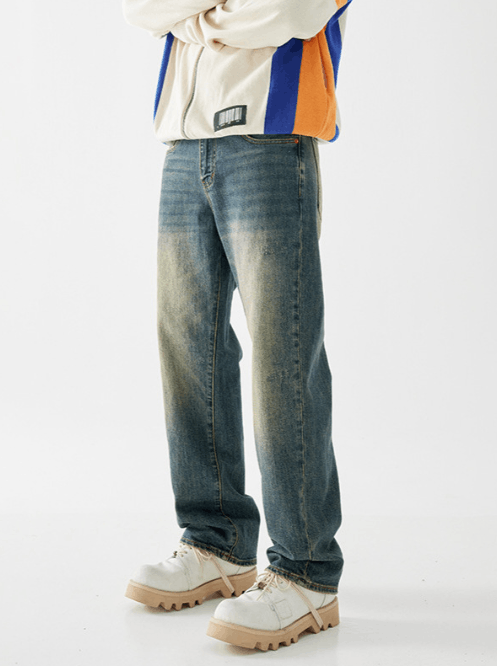 Japanese Brand × Jean American distressed contrast color washed stretch jeans Size US 32 / EU 48 - 2 Thumbnail