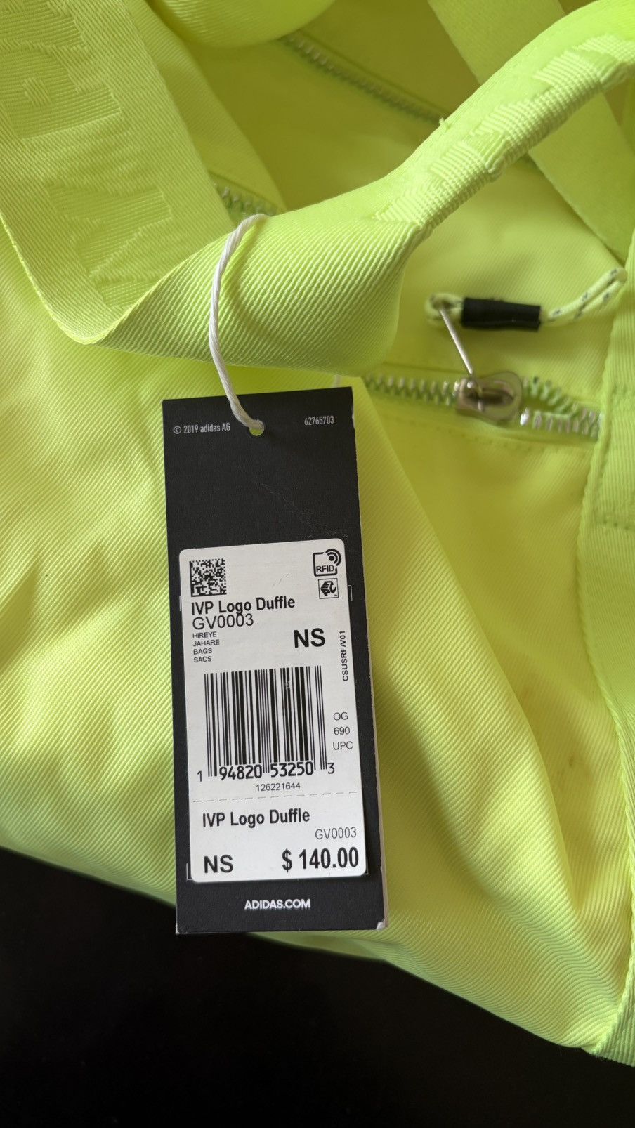 Adidas × Ivy Park Adidas x Ivy Park Neon Green Logo Duffle Bag Gym Size ONE SIZE - 5 Thumbnail