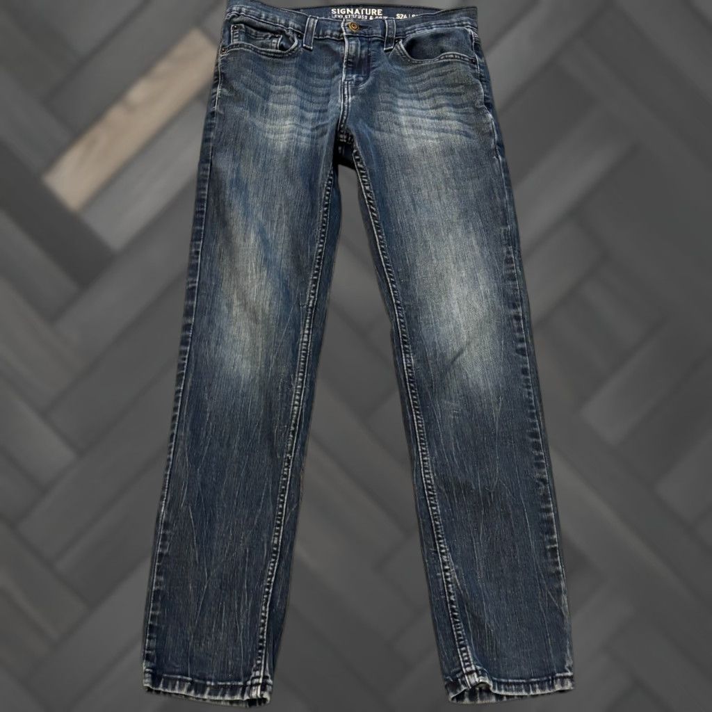 Levi's Levi's Levi Strauss Signature Jeans Mens 29x30 Blue Skinny Stretch Denim Medium Wash Jeans Size US 29 - 1 Thumbnail