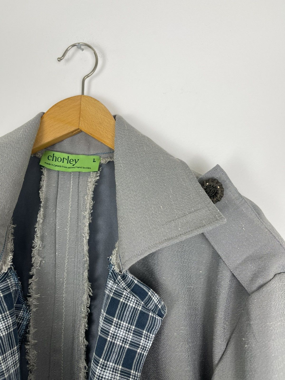 Chorley UpCycled Plaid Sun faded Military Trench Coat Oversized Size US L / EU 52-54 / 3 - 3 Thumbnail