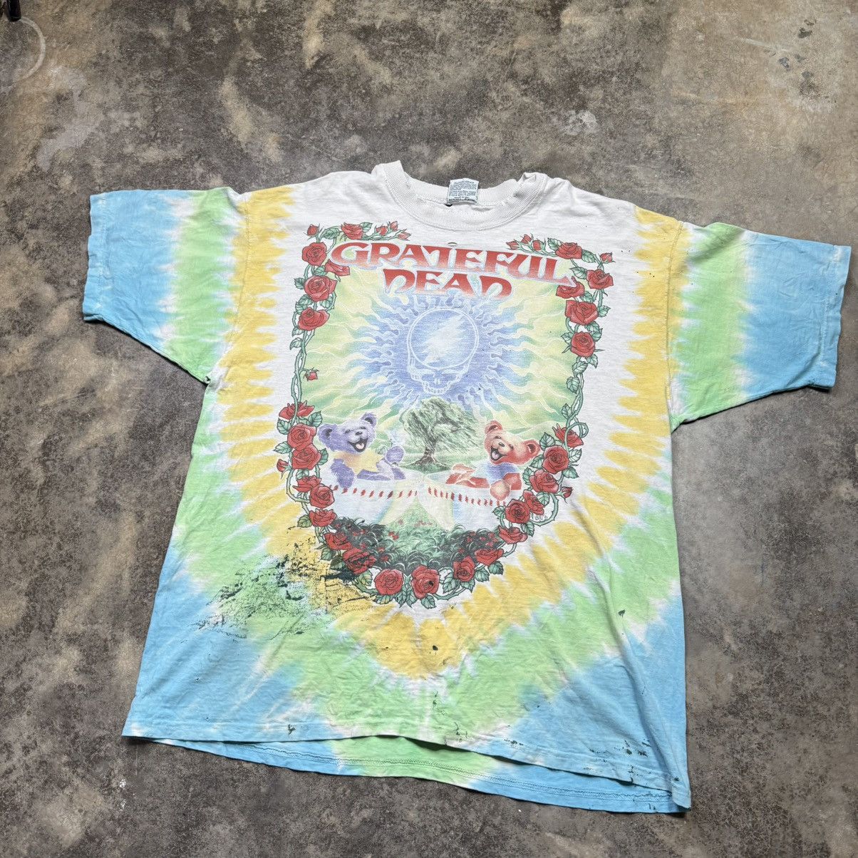vintage grateful dead tye dye ying yang dragon band tshirt