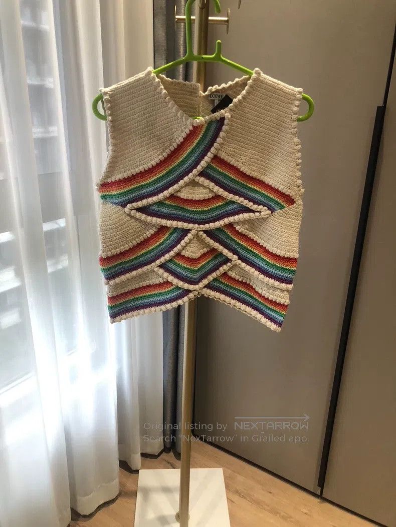 Loewe Loewe Rainbow knitted vest with hand crochet design Size S / US 4 / IT 40 - 1 Thumbnail