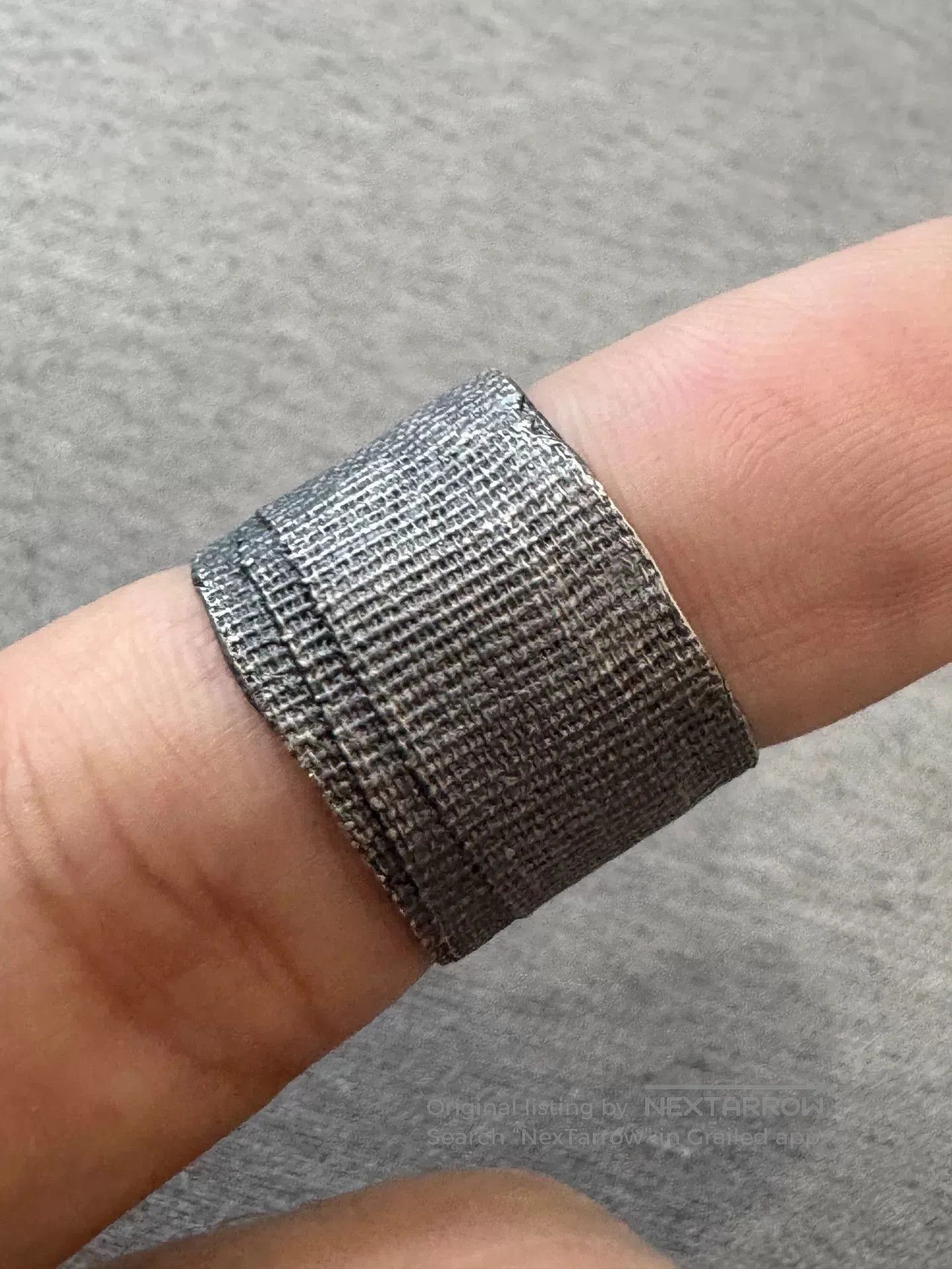 DETAJ DETAJ Black Bandage Silver Ring Size 16. Size ONE SIZE - 4 Thumbnail