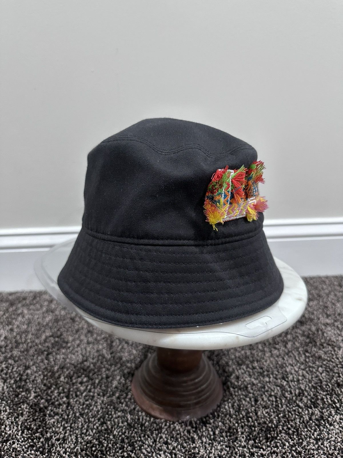 Lanvin Lanvin Curb Embroidered Logo Bucket Black Hat Size ONE SIZE - 4 Thumbnail