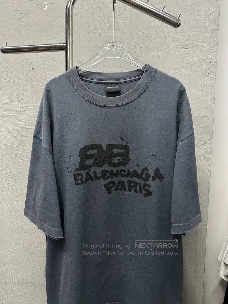 Balenciaga Balenciaga Splashed Double B Short Sleeve T-Shirt, Size M, Size US M / EU 48-50 / 2 - 2 Thumbnail