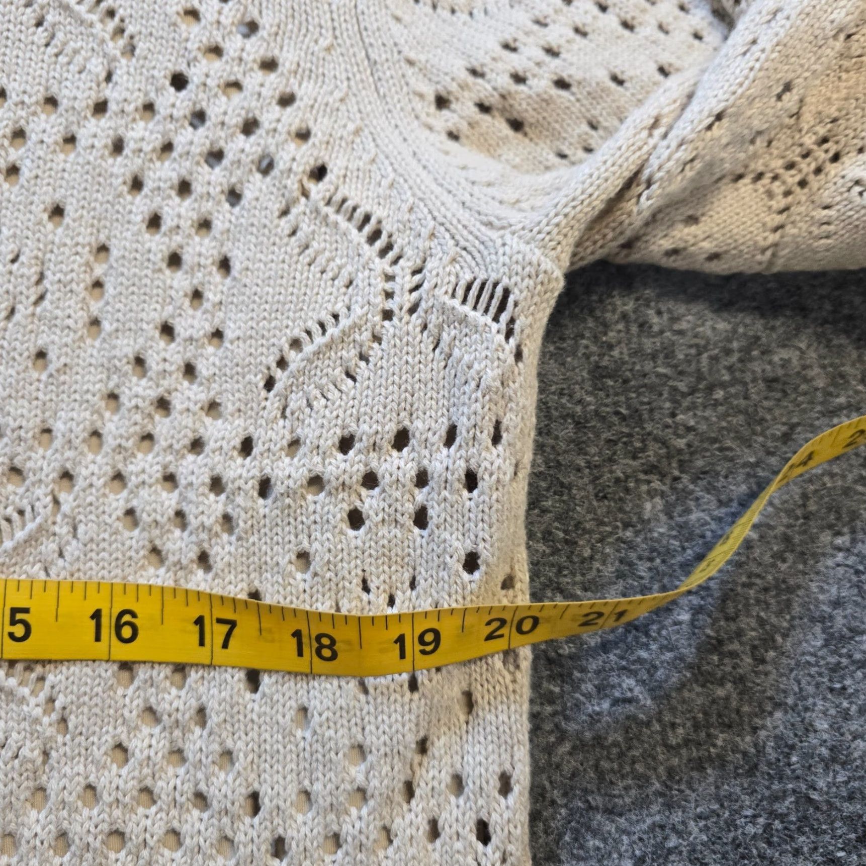 Vintage Salt Dress Womens XL Beige Crochet Knit Lined Cashmere Blend Boho Casual Sheath Dress Size XL / US 12-14 / IT 48-50 - 5 Thumbnail