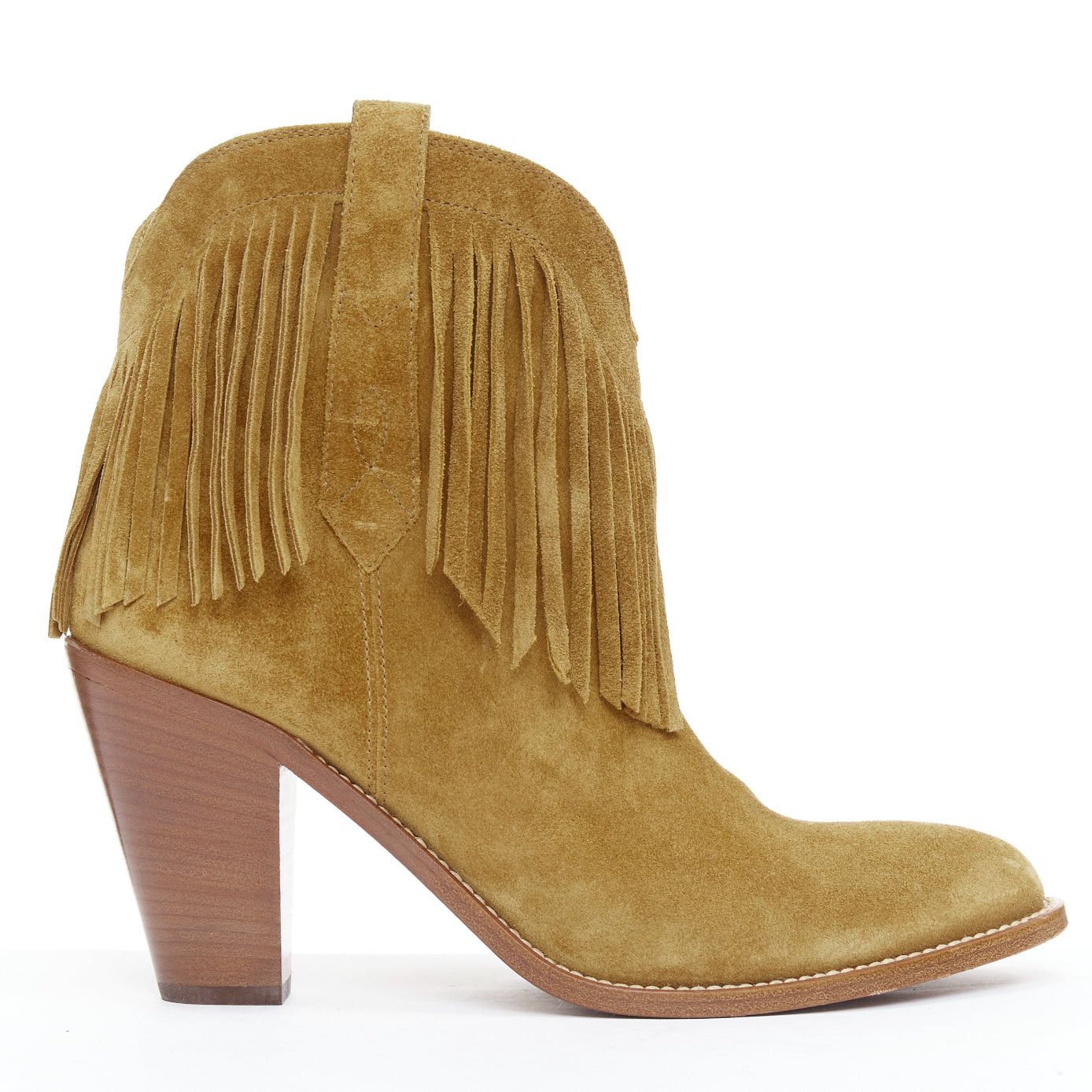 Saint Laurent Paris SAINT LAURENT New Western 80 brown suede fringe western boots EU39.5 Size US 9.5 / IT 39.5 - 1 Thumbnail