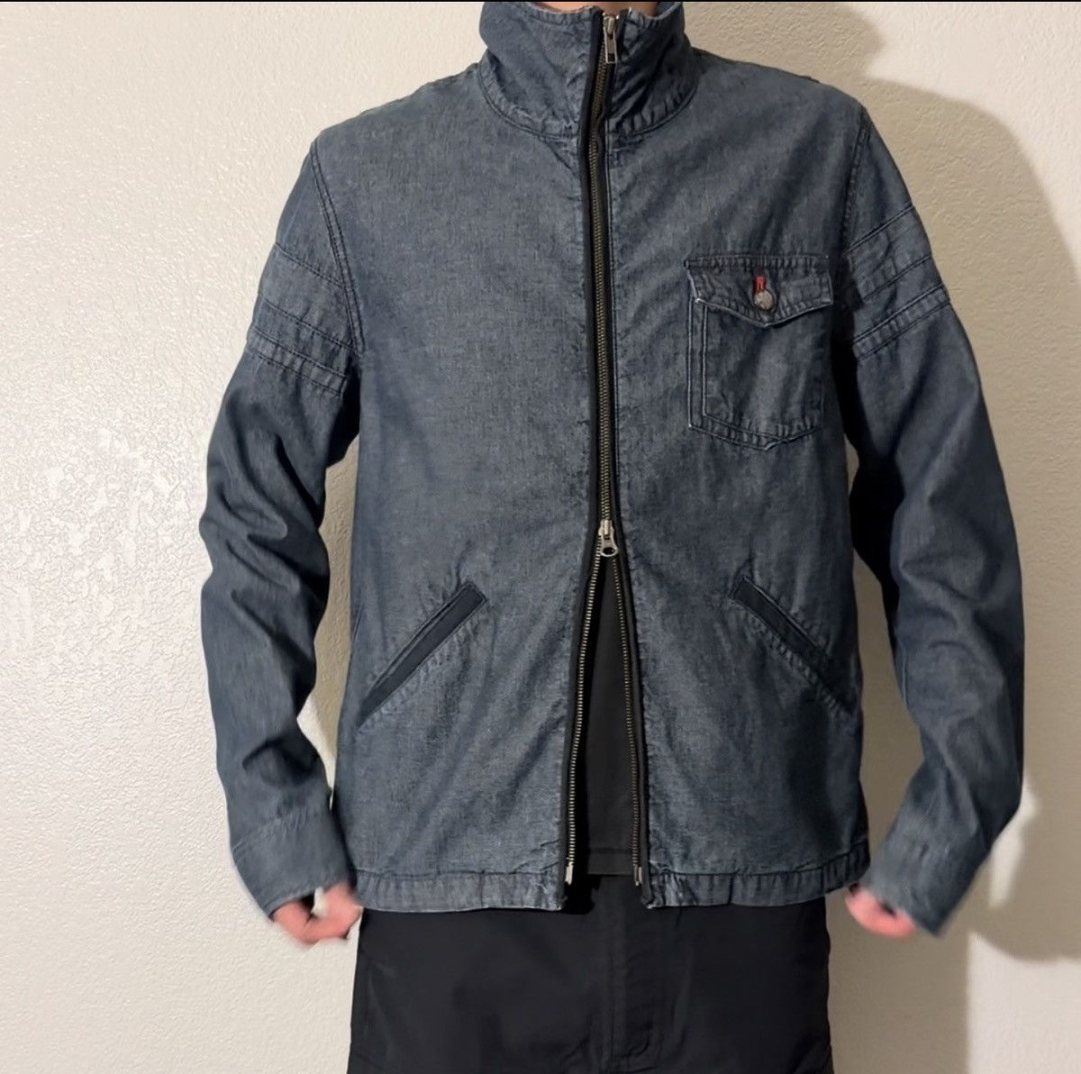 Takeo Kikuchi Takeo Kikuchi Indigo dye high collar Jacket with double zip Size US M / EU 48-50 / 2 - 7 Thumbnail